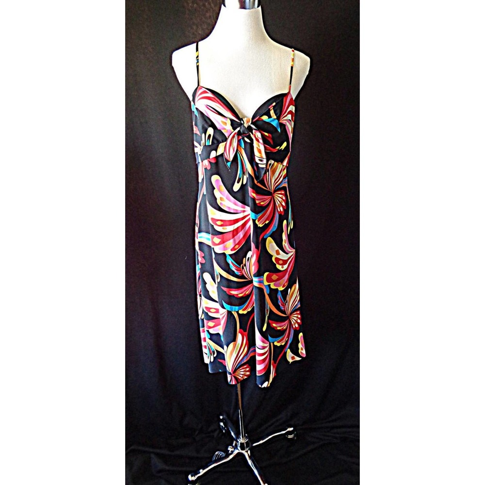 BCBG MAXAZARIA Bold Abstract Slinky Summer Dress L